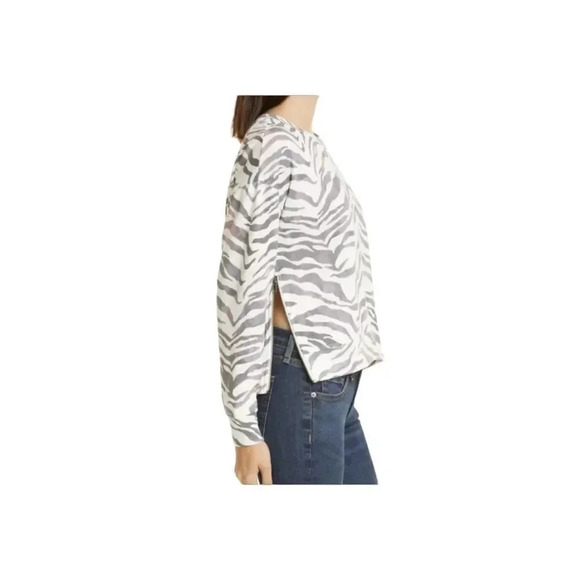 Rails Marlo Ivory Gradient Tiger Striped Sweatshirt - Picture 2 of 12